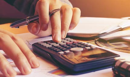 Person using a calculator