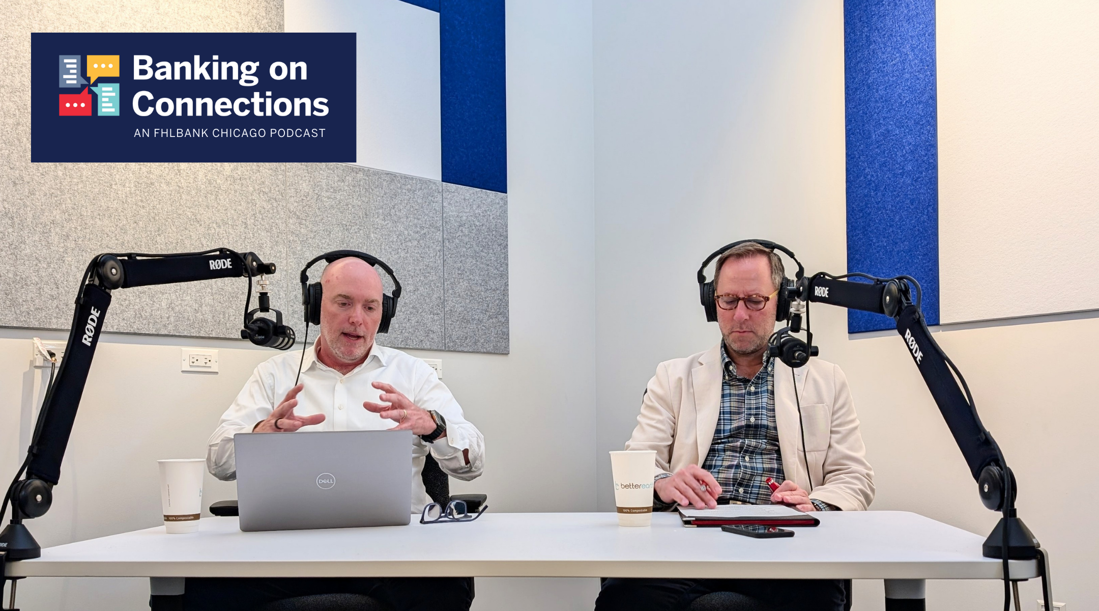 Ryan Donovan, President and CEO of the Council of FHLBanks, sits in studio with Dave Feldhaus, Director of External Affairs at FHLBank Chicago